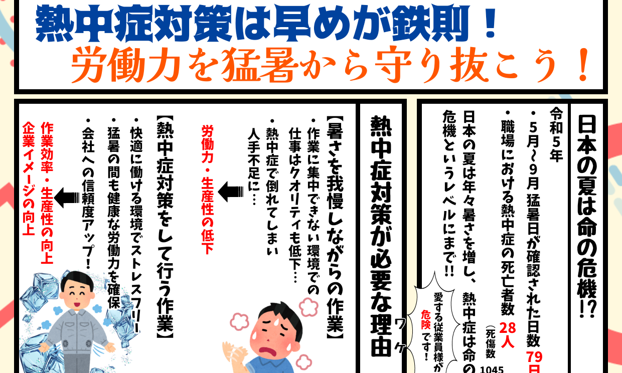 花井商事通信 第5号【早めの熱中症対策で労働力を猛暑から守り抜こう！】